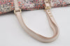Authentic FENDI Zucchino Flower Shoulder Tote Bag Canvas Leather Pink 0987I