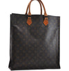 Authentic Louis Vuitton Monogram Sac Plat Hand Bag M51140 LV 0988D