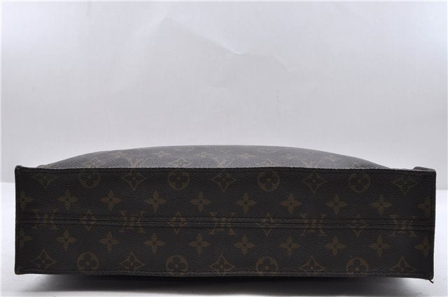 Authentic Louis Vuitton Monogram Sac Plat Hand Bag M51140 LV 0988D