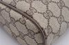 Authentic GUCCI Web Sherry Line Clutch Hand Bag Purse GG PVC Leather Brown 0988I