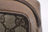 Authentic GUCCI Web Sherry Line Clutch Hand Bag Purse GG PVC Leather Brown 0988I