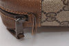 Authentic GUCCI Web Sherry Line Clutch Hand Bag Purse GG PVC Leather Brown 0988I