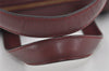 Authentic Cartier Vintage Hand Boston Bag Purse Leather Bordeaux Red 0989I