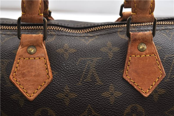 Authentic Louis Vuitton Monogram Speedy 25 Boston Hand Bag M41528 LV 0990G