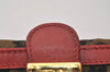 Authentic FENDI Leopard Accessory Pouch Purse Canvas Leather Brown Red 0990I