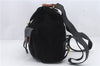 Authentic GUCCI Bamboo Shoulder Backpack Suede Leather Black 0992D