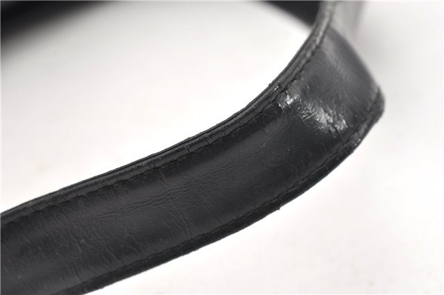 Authentic GUCCI Vintage Shoulder Bag Purse Leather Black 0992G