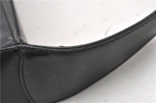 Authentic GUCCI Vintage Shoulder Bag Purse Leather Black 0992G