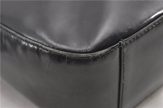 Authentic GUCCI Vintage Shoulder Bag Purse Leather Black 0992G