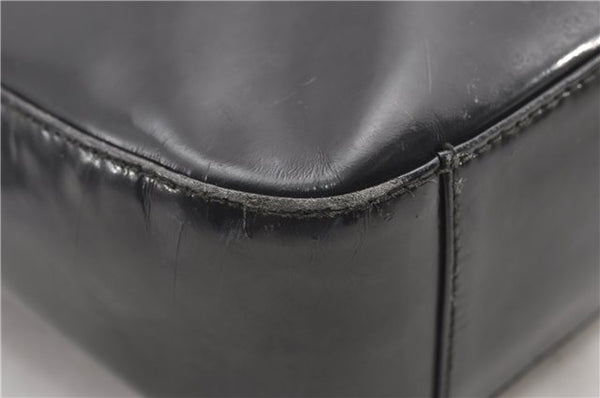 Authentic GUCCI Vintage Shoulder Bag Purse Leather Black 0992G