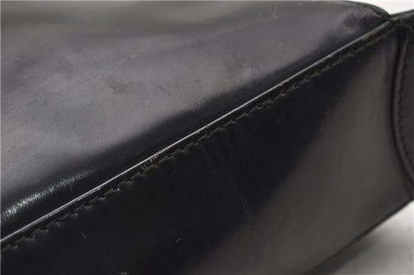 Authentic GUCCI Vintage Shoulder Bag Purse Leather Black 0992G