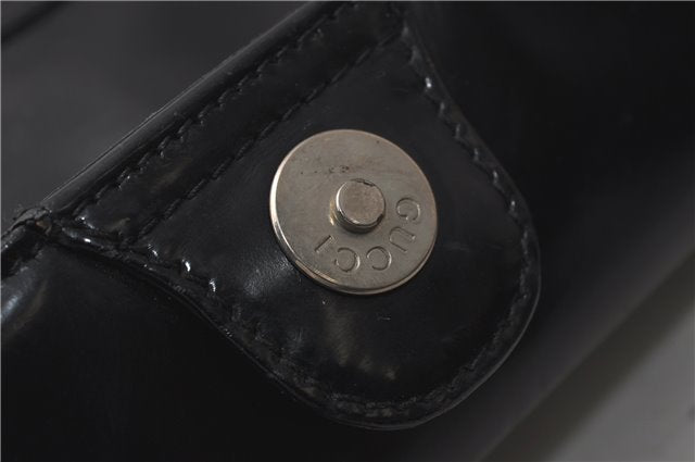 Authentic GUCCI Vintage Shoulder Bag Purse Leather Black 0992G