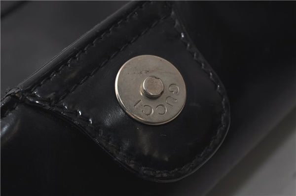 Authentic GUCCI Vintage Shoulder Bag Purse Leather Black 0992G