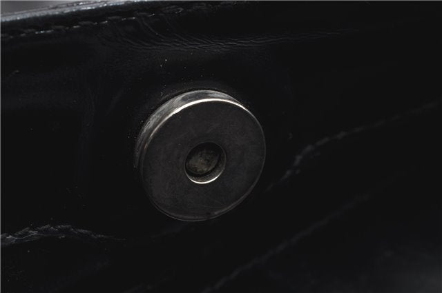 Authentic GUCCI Vintage Shoulder Bag Purse Leather Black 0992G