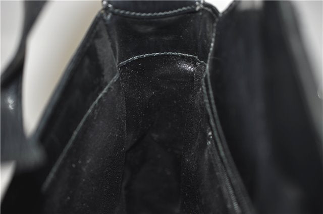 Authentic GUCCI Vintage Shoulder Bag Purse Leather Black 0992G