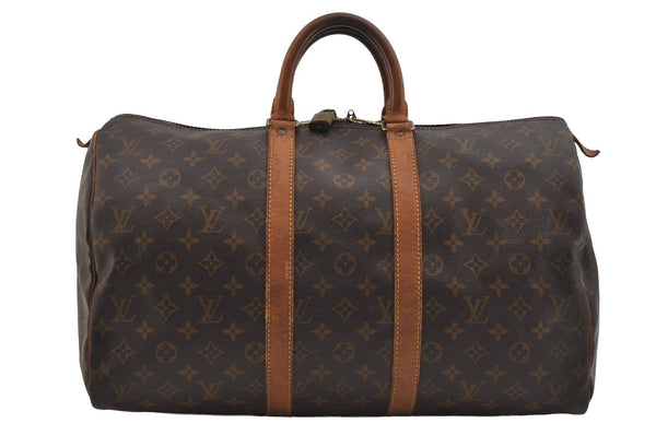 Authentic Louis Vuitton Monogram Keepall 45 Travel Boston Bag M41428 LV 0992I