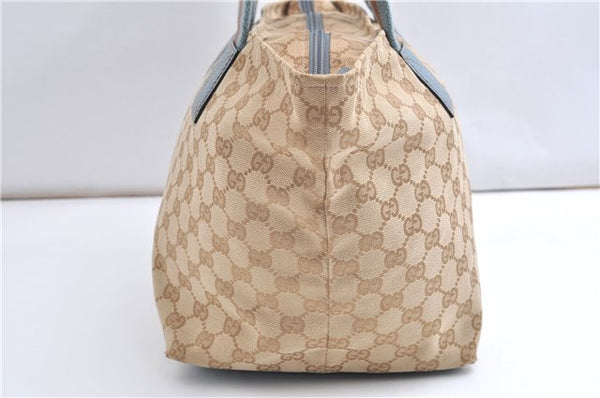 Authentic GUCCI Sherry Line Hand Tote Bag GG Canvas Leather 131230 Beige 0993G