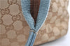 Authentic GUCCI Sherry Line Hand Tote Bag GG Canvas Leather 131230 Beige 0993G