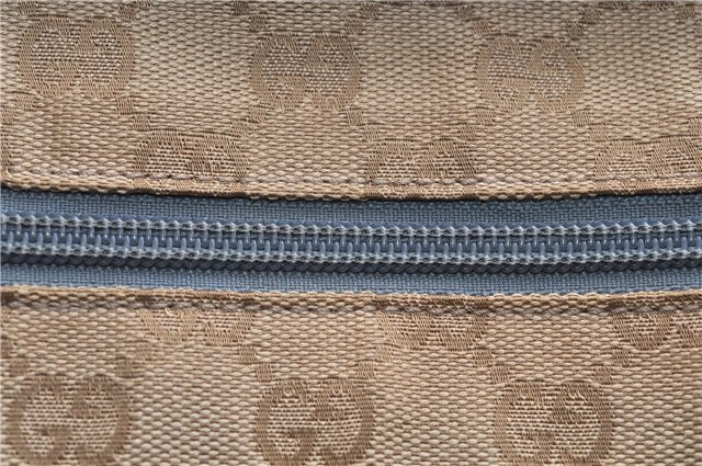 Authentic GUCCI Sherry Line Hand Tote Bag GG Canvas Leather 131230 Beige 0993G