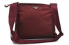 Authentic PRADA Nylon Shoulder Cross Body Bag Purse Red Bordeaux 0994D