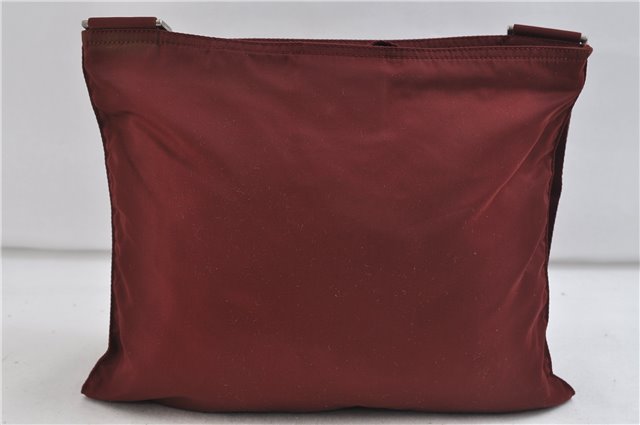 Authentic PRADA Nylon Shoulder Cross Body Bag Purse Red Bordeaux 0994D