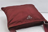 Authentic PRADA Nylon Shoulder Cross Body Bag Purse Red Bordeaux 0994D