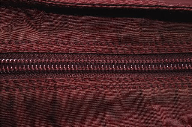 Authentic PRADA Nylon Shoulder Cross Body Bag Purse Red Bordeaux 0994D