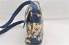 Authentic GUCCI Flora Shoulder Cross Body Bag Canvas Leather Blue Ivory 0994G