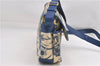 Authentic GUCCI Flora Shoulder Cross Body Bag Canvas Leather Blue Ivory 0994G