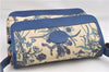 Authentic GUCCI Flora Shoulder Cross Body Bag Canvas Leather Blue Ivory 0994G