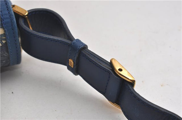 Authentic GUCCI Flora Shoulder Cross Body Bag Canvas Leather Blue Ivory 0994G