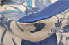 Authentic GUCCI Flora Shoulder Cross Body Bag Canvas Leather Blue Ivory 0994G