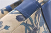 Authentic GUCCI Flora Shoulder Cross Body Bag Canvas Leather Blue Ivory 0994G