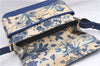 Authentic GUCCI Flora Shoulder Cross Body Bag Canvas Leather Blue Ivory 0994G