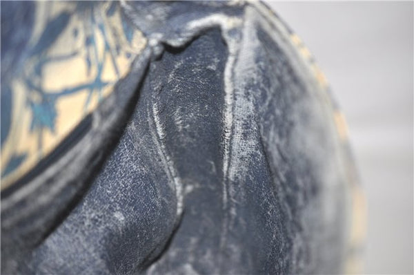 Authentic GUCCI Flora Shoulder Cross Body Bag Canvas Leather Blue Ivory 0994G