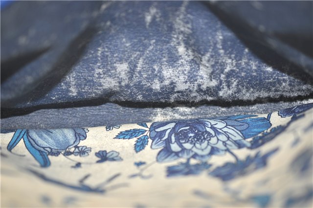 Authentic GUCCI Flora Shoulder Cross Body Bag Canvas Leather Blue Ivory 0994G