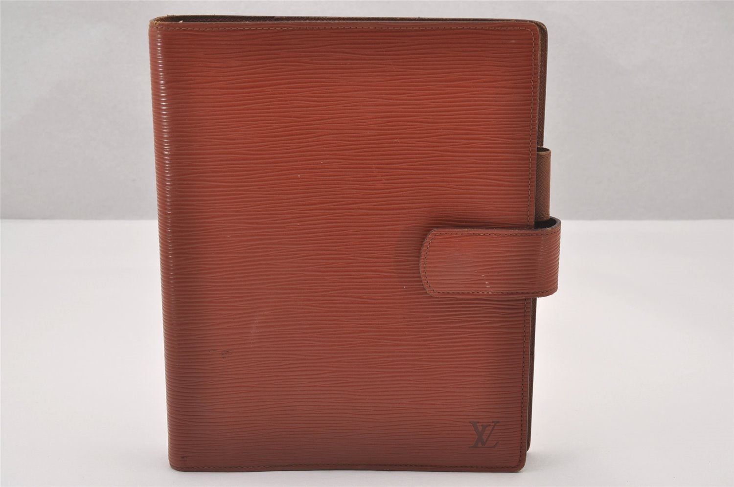 Authentic Louis Vuitton Epi Agenda GM Notebook Cover Brown R20213 LV 0994I