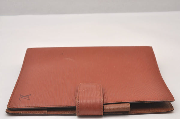 Authentic Louis Vuitton Epi Agenda GM Notebook Cover Brown R20213 LV 0994I