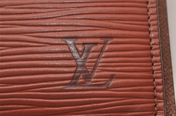 Authentic Louis Vuitton Epi Agenda GM Notebook Cover Brown R20213 LV 0994I
