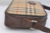 Authentic Burberrys Nova Check Shoulder Bag Purse Canvas Leather Beige 0995F