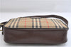 Authentic Burberrys Nova Check Shoulder Bag Purse Canvas Leather Beige 0995F