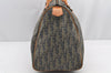 Authentic Christian Dior Trotter Hand Boston Bag PVC Leather Navy Blue 0995I