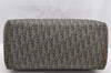 Authentic Christian Dior Trotter Hand Boston Bag PVC Leather Navy Blue 0995I