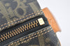 Authentic Christian Dior Trotter Hand Boston Bag PVC Leather Navy Blue 0995I