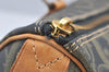 Authentic Christian Dior Trotter Hand Boston Bag PVC Leather Navy Blue 0995I