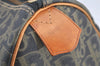 Authentic Christian Dior Trotter Hand Boston Bag PVC Leather Navy Blue 0995I