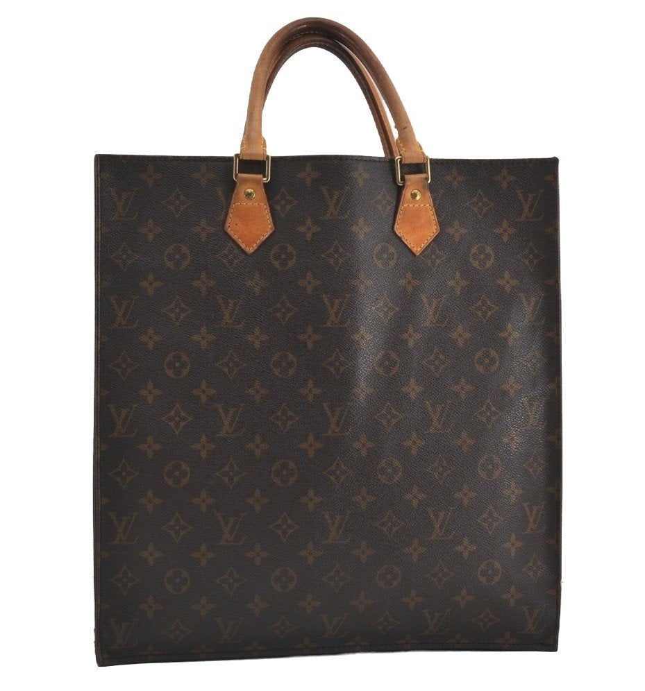 Authentic Louis Vuitton Monogram Sac Plat Hand Tote Bag M51140 LV 0996I