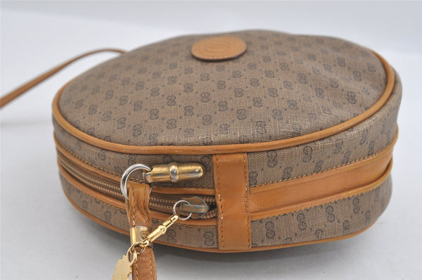 Authentic GUCCI Micro GG PVC Leather Shoulder Cross Body Bag Brown 0997I