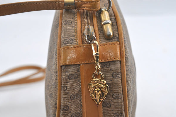 Authentic GUCCI Micro GG PVC Leather Shoulder Cross Body Bag Brown 0997I