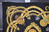 Authentic HERMES Carre 90 Scarf "KOSMIMA" Silk Black 1001I